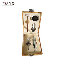 High Quality Attractive Design Map PU Leather Red Wine Bar Set with White Wine Accessories